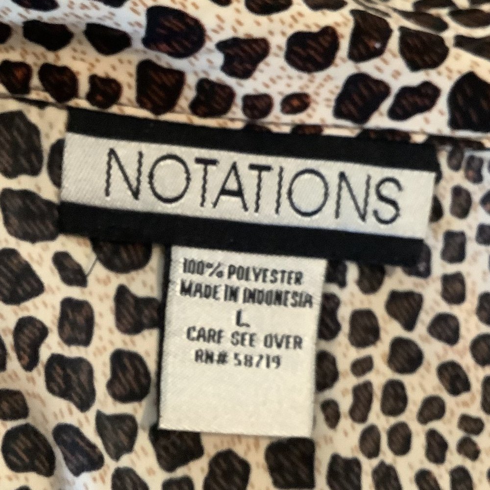 Euc Notations Leopard Print Button Down Blouse Si… - image 5